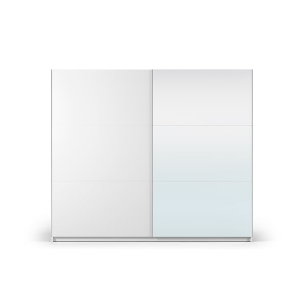 Dulap alb cu oglindă și uși glisante 250x215 cm Lisburn - Cosmopolitan Design