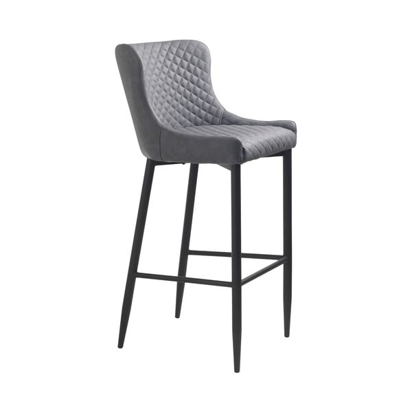 Scaun de bar gri din imitație de piele (înălțime șezut 77 cm) Ottowa – Unique Furniture