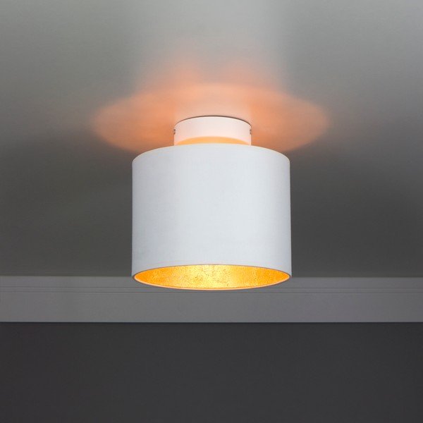 Plafonieră cu detaliu auriu Sotto Luce MIKA XS, ø 20 cm, alb-image-1
