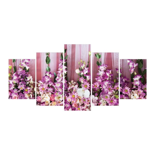 Tablou din 5 piese La Maison Des Couleurs Pink Flowers
