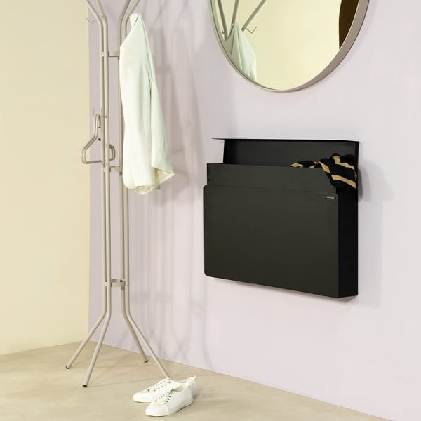 Pantofar negru cu deschidere înclinată/suspendat din metal 78x48x13 cm Luigi – Spinder Design-image-1