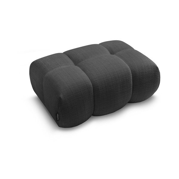 Taburet negru cu tapițerie din chenille Ivane – Bobochic Paris-image-4