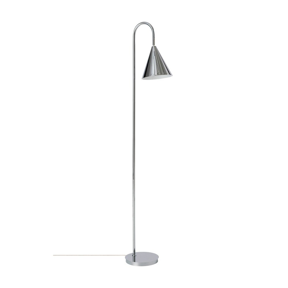 Lampadar argintiu lucios cu structură flexibilă din metal (înălțime 145 cm) Liam – Ellos Home