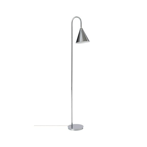 Lampadar argintiu lucios cu structură flexibilă din metal (înălțime 145 cm) Liam – Ellos Home