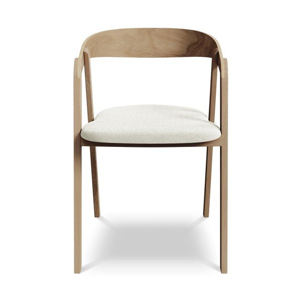 Scaun de sufragerie crem din lemn masiv Erika – Makamii-image-1