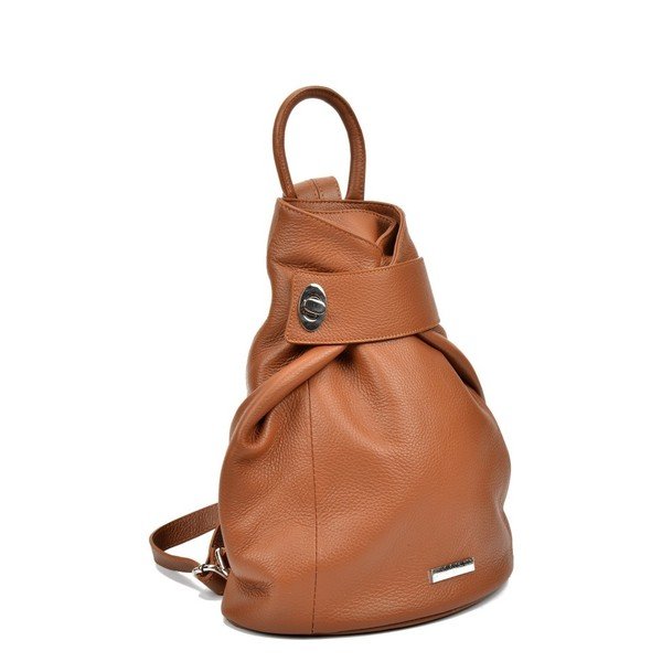 Rucsac din piele Anna Luchini Luciana, maro coniac-image-1