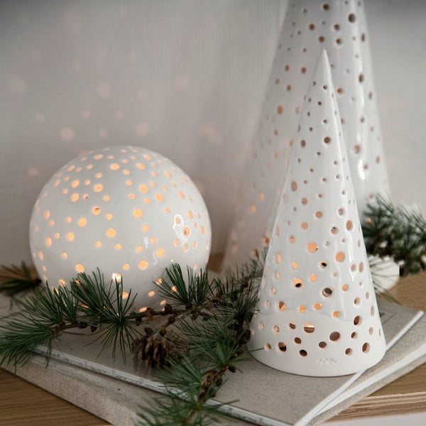 Sfeșnic din porțelan chinezesc pentru Crăciun Kähler Design Nobili, ⌀ 12 cm, alb-image-2