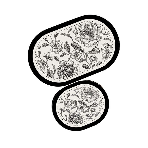 Covorașe de baie alb-negru 2 buc. 60x100 cm Rasse – Foutastic