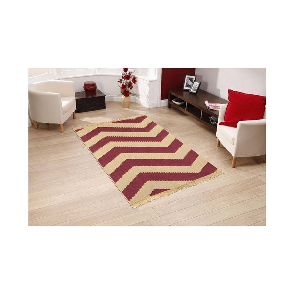 Covor ZigZag Red Beige, 60 x 90 cm-image-2