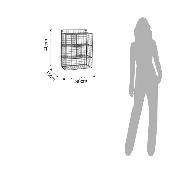 Organizator de perete Tomasucci Grid, negru-image-2