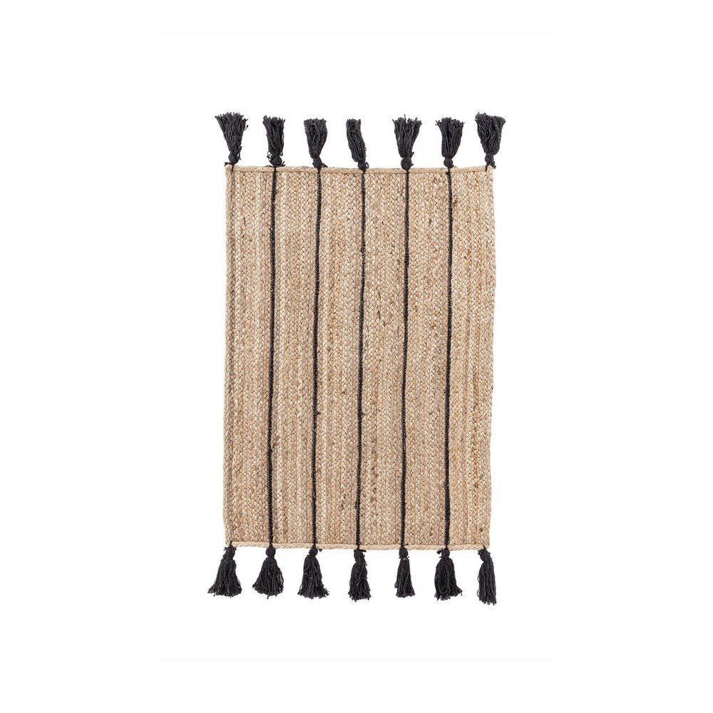 Covor negru/în culoare naturală țesut manual din iută 60x90 cm Jalaja – Bizzotto