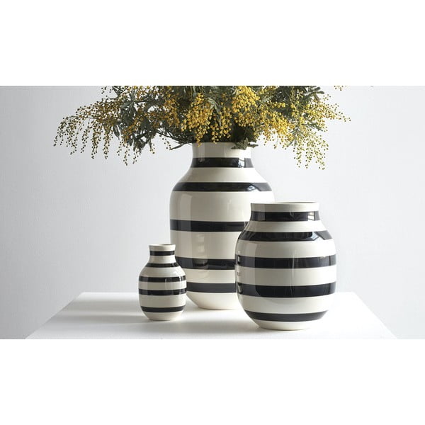 Vază din gresie Kähler Design Omaggio, înălțime 12,5 cm, negru - alb-image-4