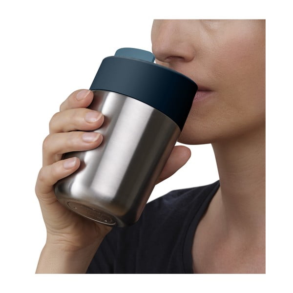 Cană de voiaj argintiu-albastru 340 ml Sipp – Joseph Joseph-image-3