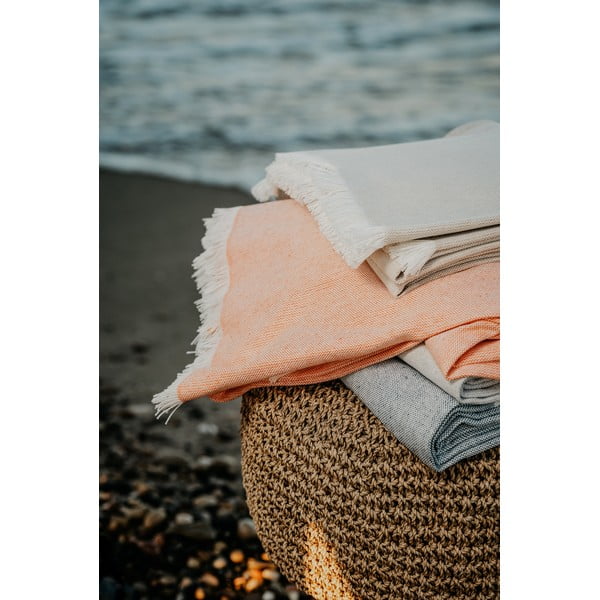 Pled din amestec de bumbac Euromant Summer Linen, 140 x 180 cm, albastru-image-2