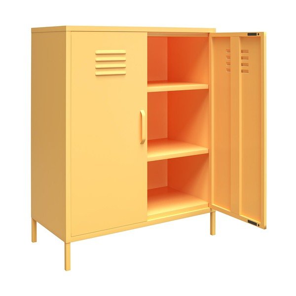 Dulap metalic galben Novogratz Cache, 80 x 102 cm-image-1