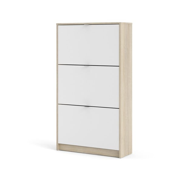 Pantofar alb/în culoare naturală cu deschidere înclinată cu aspect de lemn de stejar Shoes – Tvilum-image-3