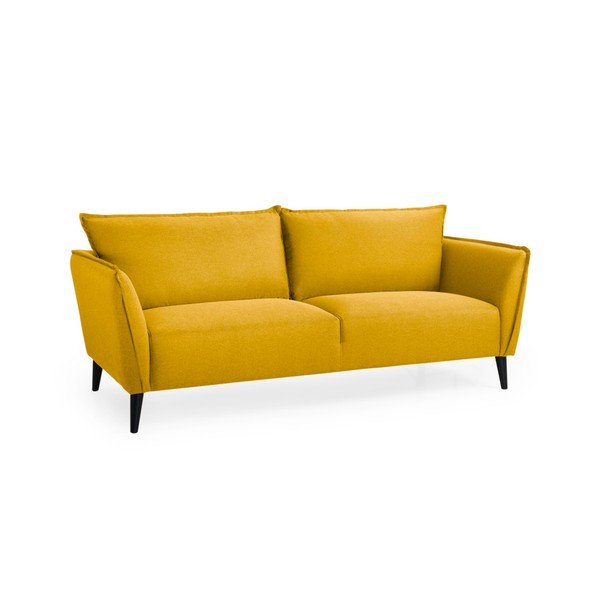 Canapea 3 locuri Scandic Retro, galben, 206 cm-image-2