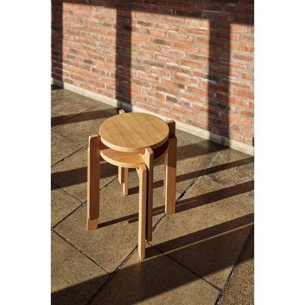 Taburet din lemn de stejar Always – Hübsch-image-1