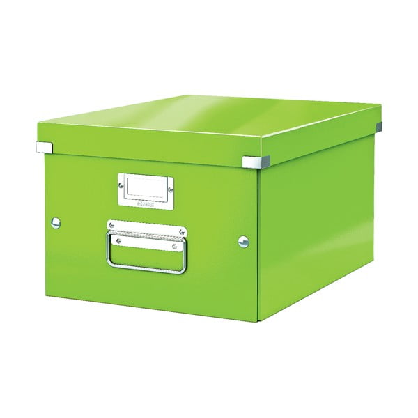 Cutie de depozitare verde din carton cu capac 28x37x20 cm Click&Store – Leitz