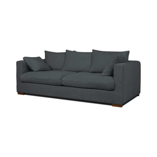 Canapea gri cu tapițerie din catifea reiată  220 cm Comfy – Scandic-image-2