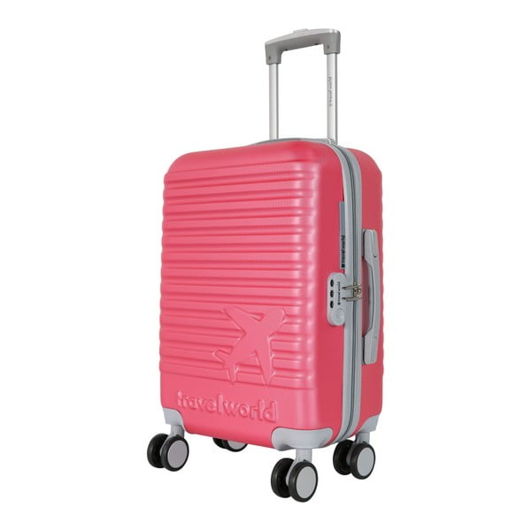 Valiză de cabină Travel World Aiport, roz