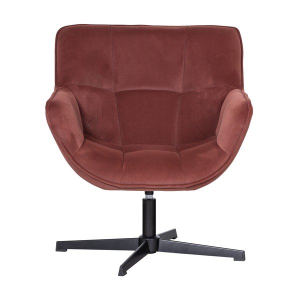 Fotoliu teracotă pivotant cu tapițerie din catifea Wibo – WOOOD-image-2