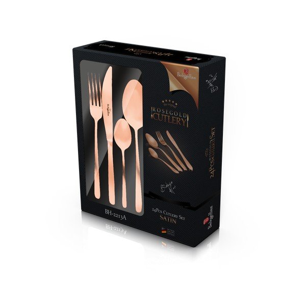 Tacâmuri din oțel inoxidabil 24 buc Rosegold Metallic Line - BerlingerHaus-image-3