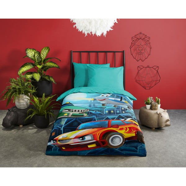 Lenjerie de pat pentru copii din bumbac pentru pat de o persoană 140x200 cm – Good Morning-image-1