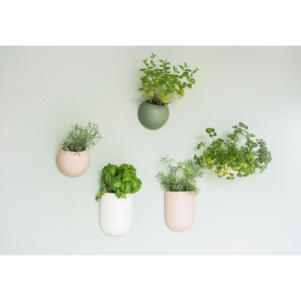 Ghiveci suspendat din ceramică PT LIVING Oval, roz deschis-image-1