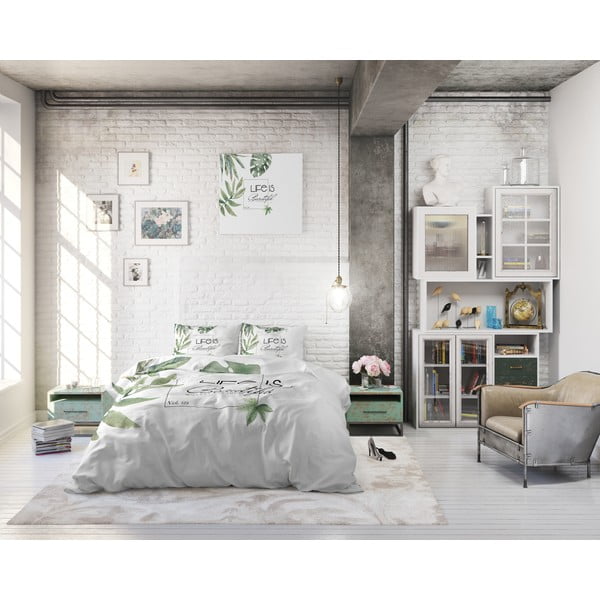 Lenjerie din bumbac pentru pat dublu Pure Cotton Vitality, 240 x 200 cm-image-3
