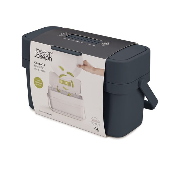Recipient pentru deșeuri compostabile Joseph Joseph Compo, 4 l, albastru - negru-image-4