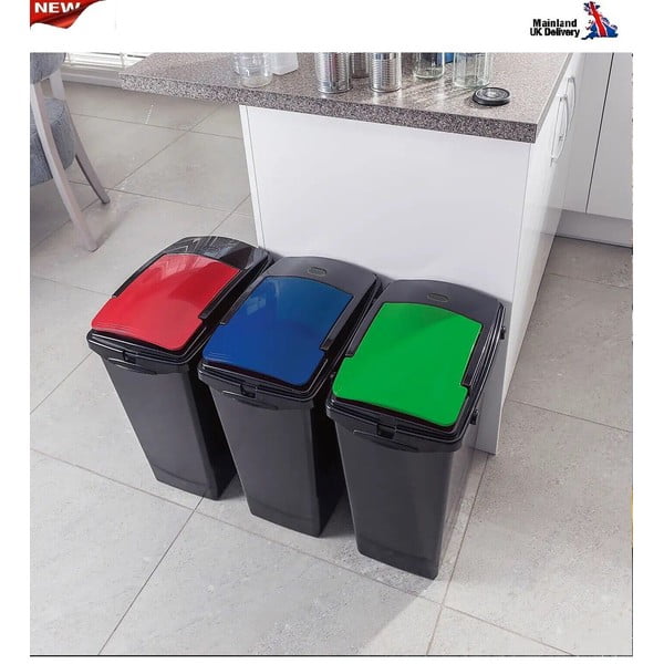 Coș de gunoi negru din plastic 40 l – Addis-image-1