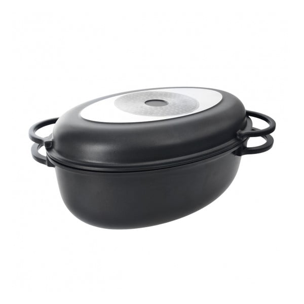 Oală din teflon cu capac din sticlă și tigaie gril Orion Al Aroma-image-2