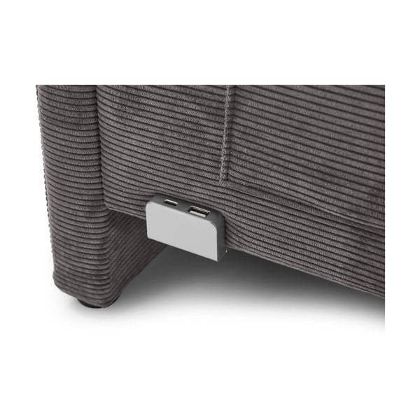 Pat pentru copii  gri antracit pe colț tapițat fără somieră 90x200 cm Cool – Meise Möbel-image-4