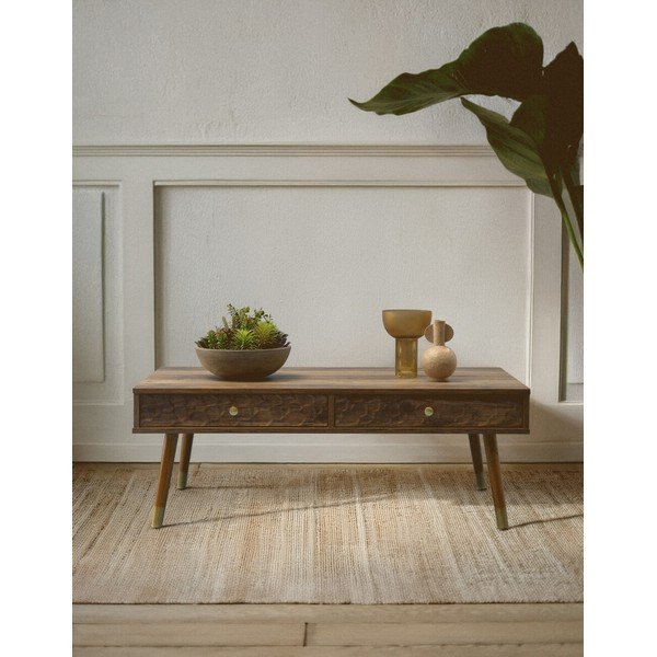 Măsuță de cafea în culoare naturală închisă 59x110 cm Frida – Premier Housewares-image-1