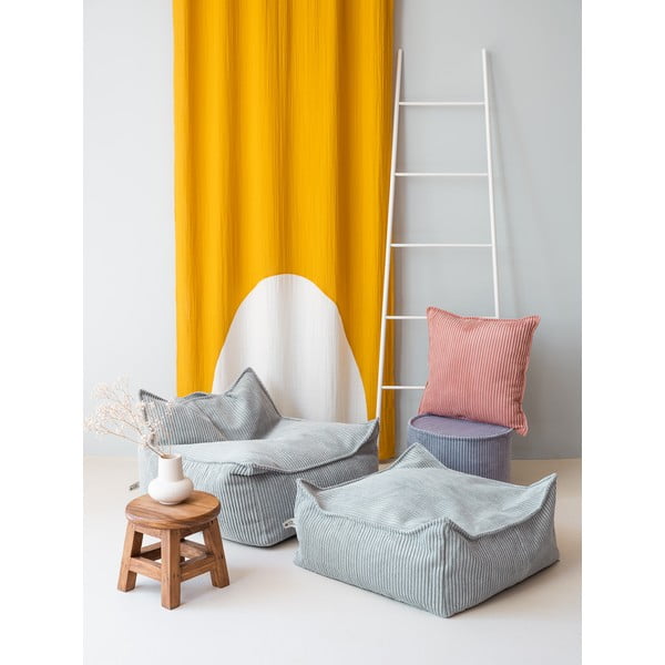 Fotoliu puf pentru copii verde mentă cu tapițerie din catifea reiată Chair – Wigiwama-image-4