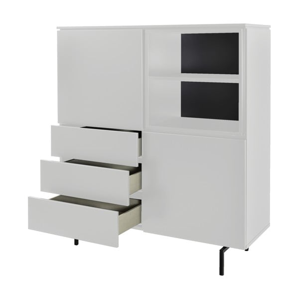 Comodă albă înaltă 120x133 cm Plain – Tenzo-image-3