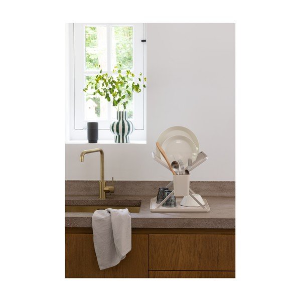 Scurgător de vase bej cu două nivele din metal 37x33 cm – Brabantia-image-2