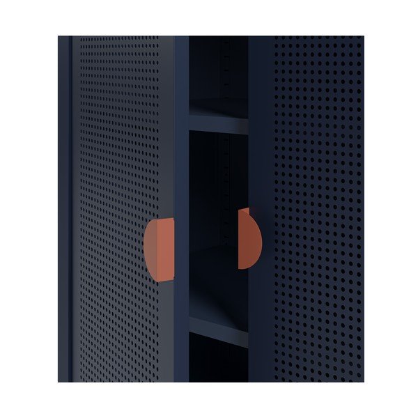 Dulap albastru închis din metal 70x100x40 cm Sayla – Marckeric-image-2