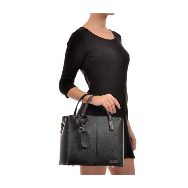Poșetă din piele Sofia Cardoni Lacy, negru-image-4