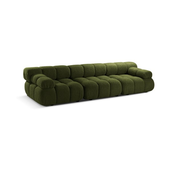 Canapea modulară verde cu tapițerie din țesătură bouclé 282 cm Bellis – Micadoni Home-image-3