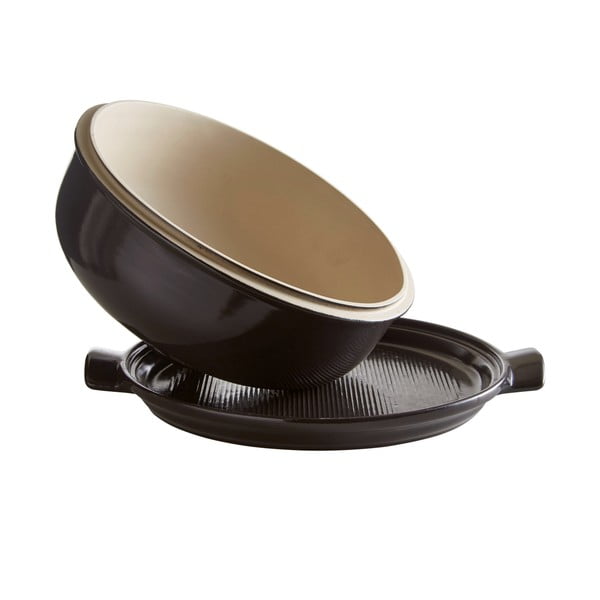 Formă rotundă din ceramică pentru copt pâine Emile Henry, negru-image-1