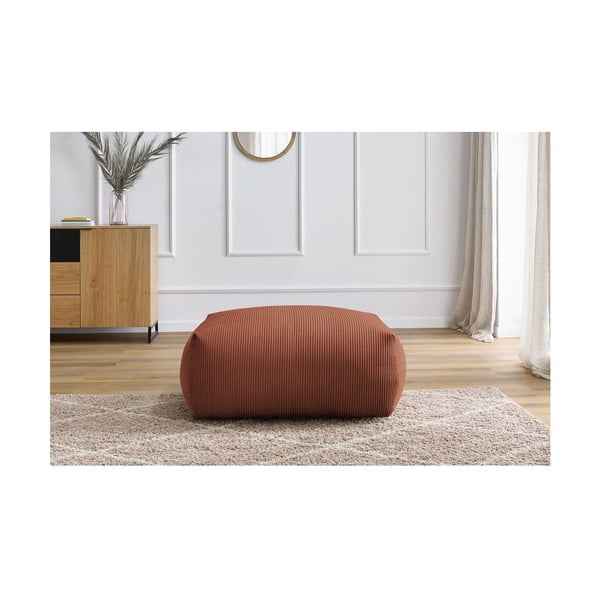 Taburet cărămiziu cu tapițerie din catifea reiată Voltaire – Bobochic Paris-image-1