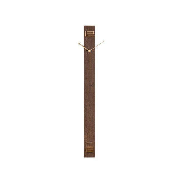 Ceas din lemn pentru perete Karlsson Discreet Long, 7,7 x 90 cm, maro-image-1