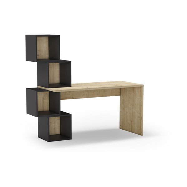 Birou cu aspect de lemn de stejar 60x154 cm Cubik – Marckeric-image-2