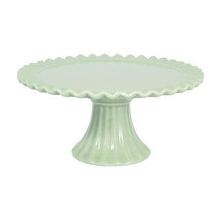 Platou cu picior din ceramică Green Gate Columbine, ø 20 cm, verde