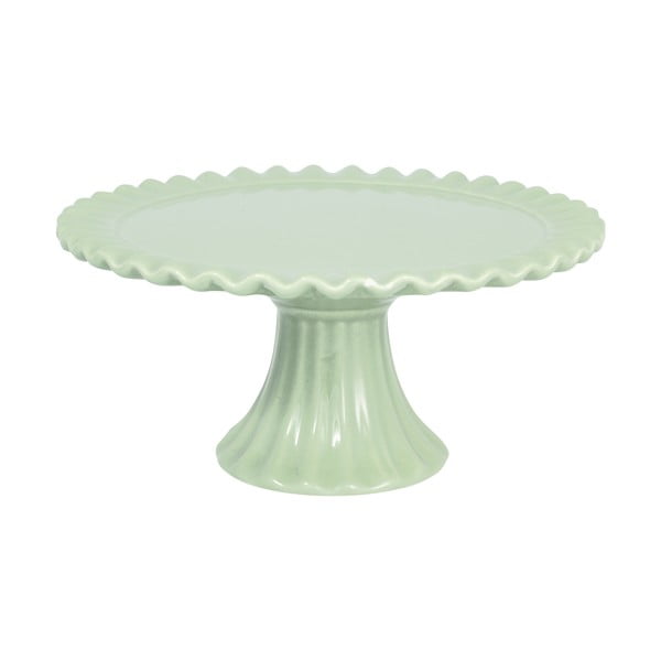Platou cu picior din ceramică Green Gate Columbine, ø 20 cm, verde