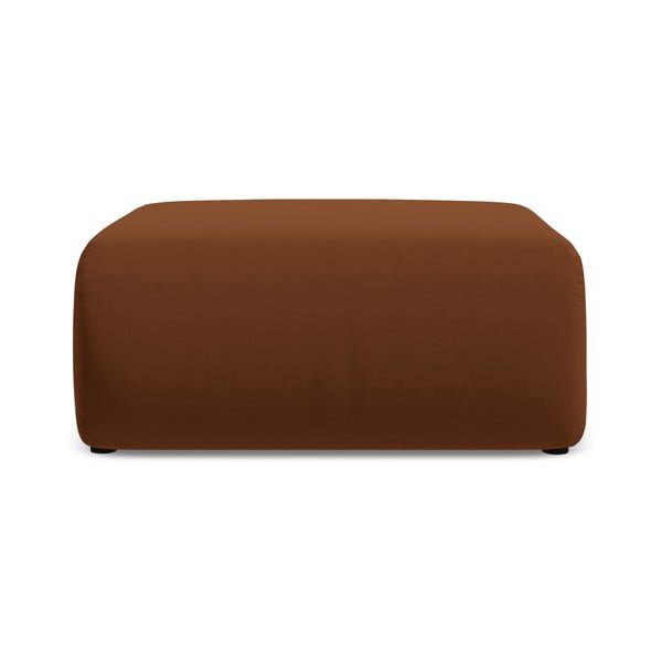 Taburet portocaliu/maro cu tapițerie din catifea Ekahi – Makamii