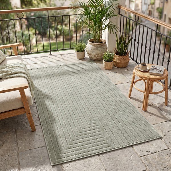 Covor tip traversă pentru interior și exterior verde 80x250 cm Nova 1202 – Ayyildiz Carpets-image-1