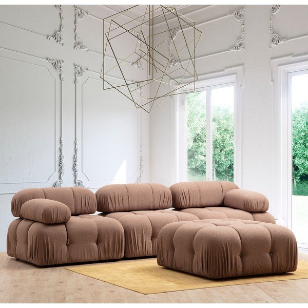 Taburet maro cu tapițerie din stofă bouclé Bubble – Artie-image-2
